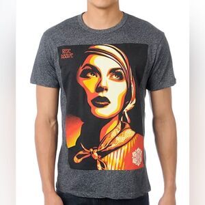 Obey Heathered Grey rise above t shirt sz Medium